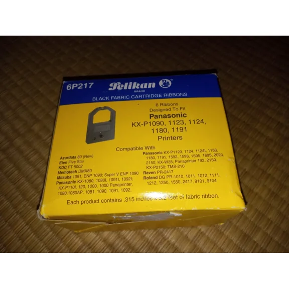 Pelikan Black Fabric Cartridge Ribbons 6Pk 6P217 Panasonic Compatible New