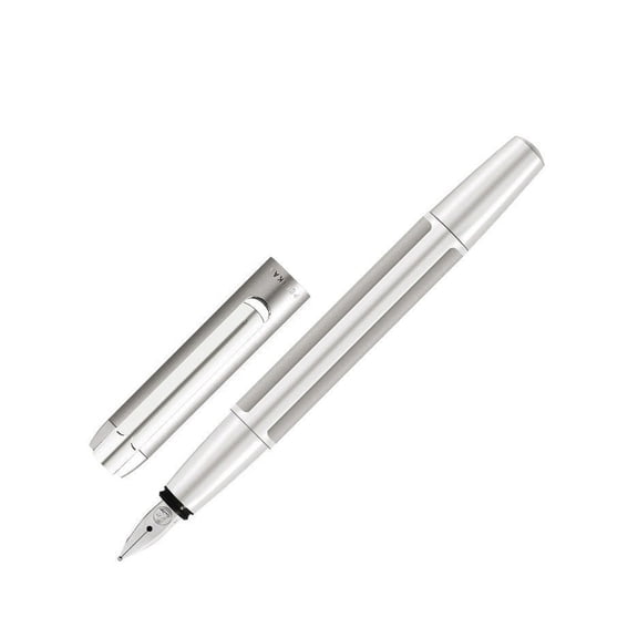 Pelikan Pura Fountain Pen - Silver, Fine Nib