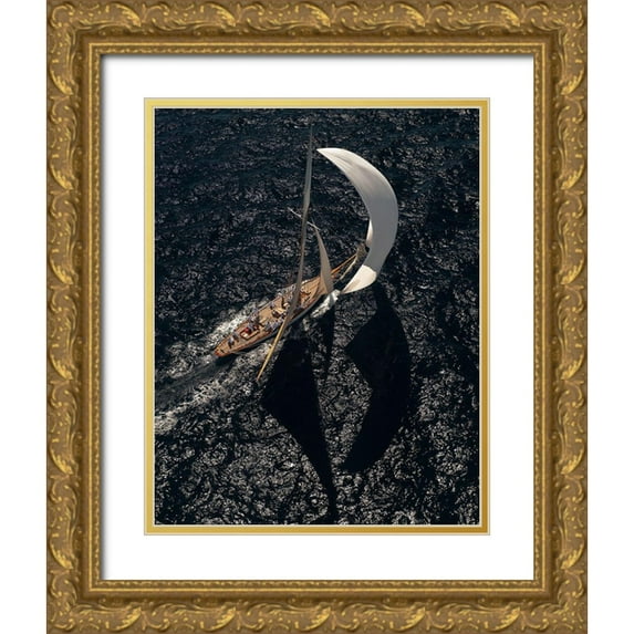 Pelissier, Marc 12x14 Gold Ornate Wood Framed with Double Matting Museum Art Print Titled - Shadows A Lights