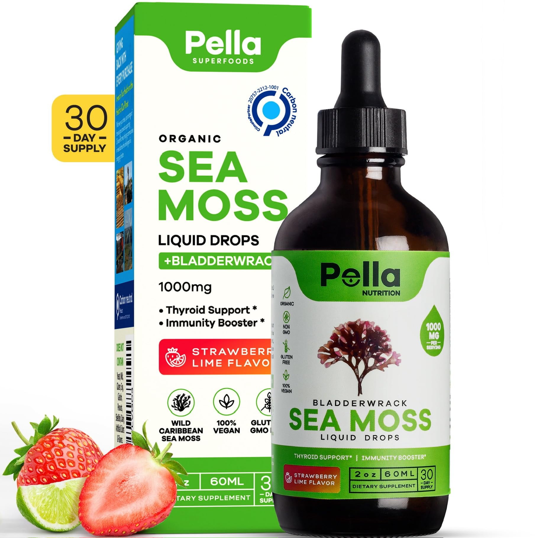 Pella Nutrition Irish Sea Moss Liquid Drops Supplement with