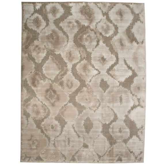 Pellaro Metallic Ikat Rug, Silver Gray/Taupe, 9ft - 8in x 12ft - 7in Area Rug