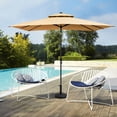 thumbnail image 1 of Pellebant 10 x 6.5 ft Patio Outdoor Umbrella Rectangular Double Top Market Umbrella in Tan, 1 of 11