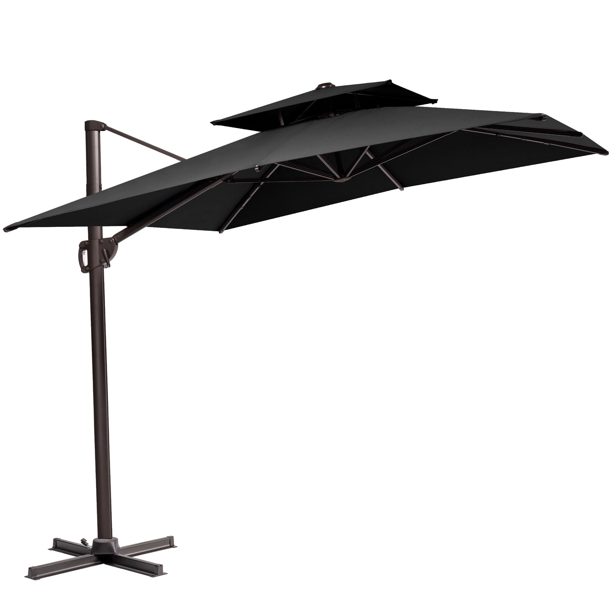 Pellebant 11 ft. x 9 ft. Rectangular Double Top Patio Cantilever ...
