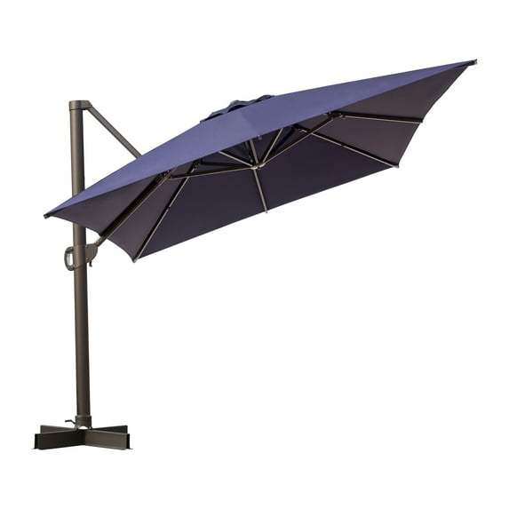 Pellebant 13 ft. x 10 ft. Patio Umbrella Rectangular Heavy-Duty Cantilever, Navy Blue