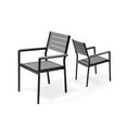 thumbnail image 1 of Pellebant 2 Pack Aluminum Dining Chairs Outdoor Armchair Set in Gray, 1 of 9