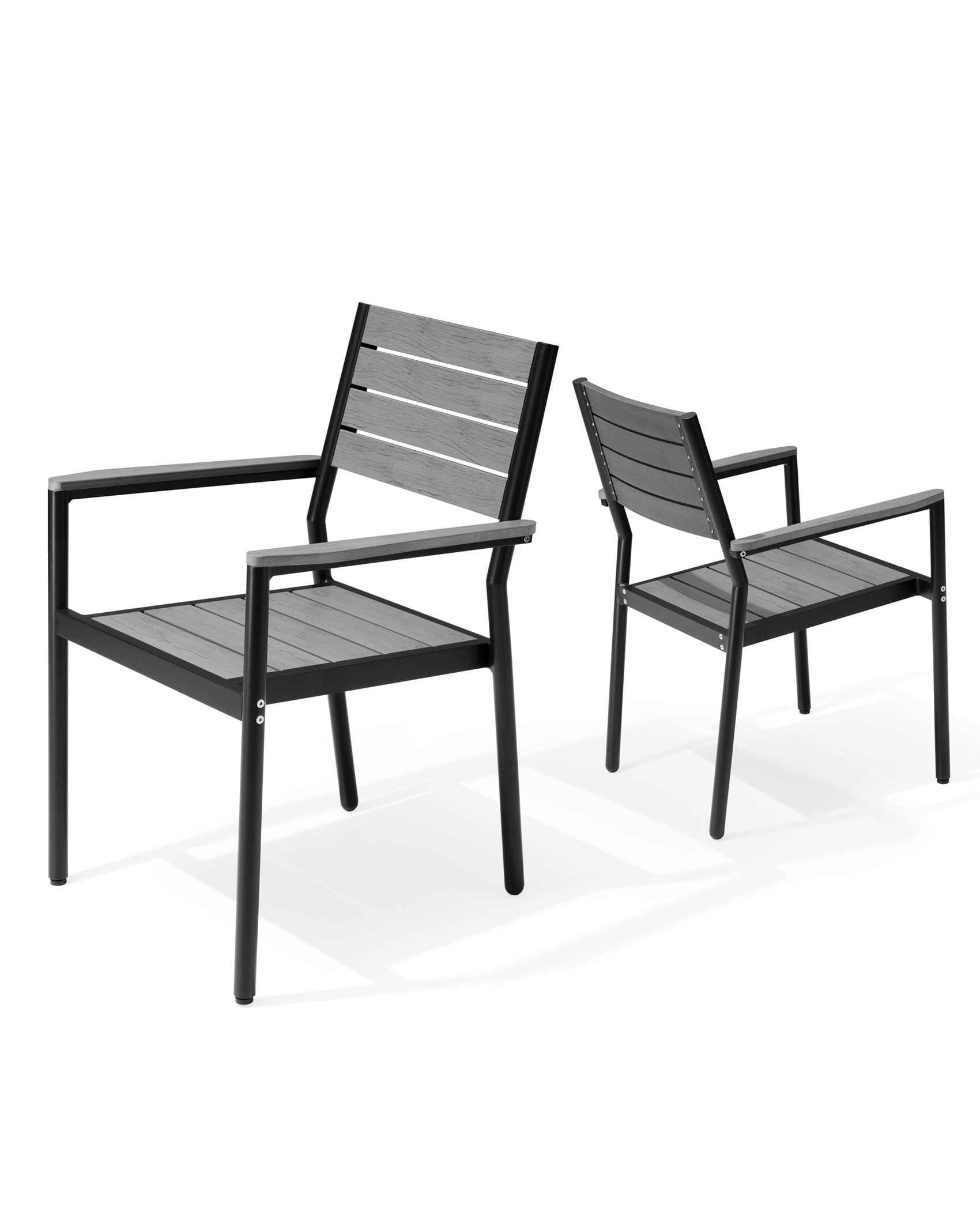 Pellebant Bistro Metal Dining Chairs, 2 Pack Aluminum Armchair Set in