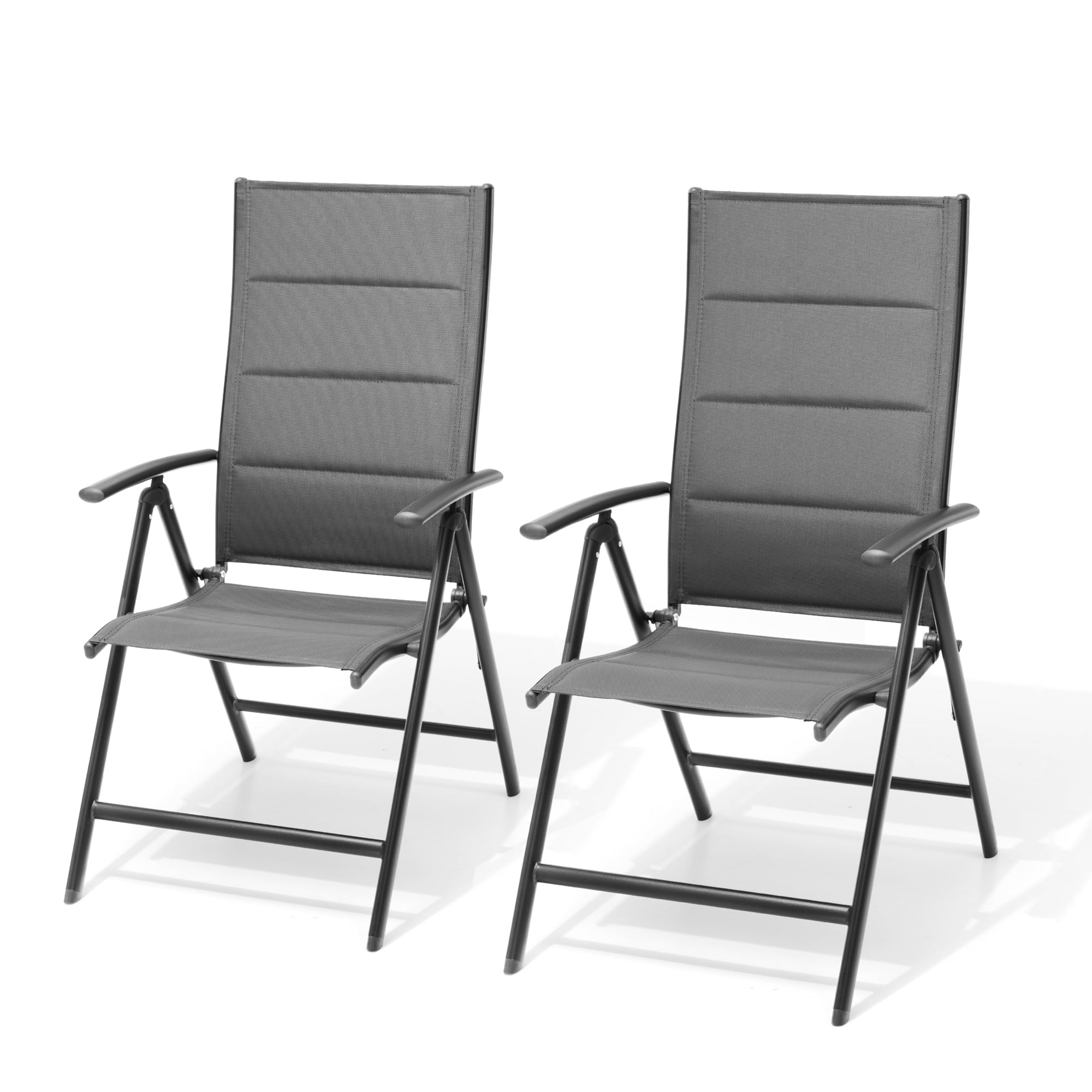 Pellebant 2 Pack Aluminum Outdoor Folding Dining Chair Set with Arm