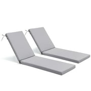 Pellebant Outdoor Patio Chaise Lounge Cushion 2PC-71.8" - Light Grey