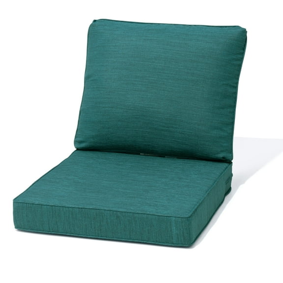 Pellebant 24.5" x 27.5" Deep Seat Patio Cushions Set of 2, Outdoor Indoor Chair Seat and Back Cushions with Foam Filling, Water Repellent, Fade Resistant for Patio Furniture,Patio（Malachite）