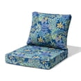 thumbnail image 1 of Pellebant 25x24 Inch Outdoor Cushions for Patio Furniture Water Resistant Patio Chair Cushions 2-Year Fade Resistant Deep Seat Cushions, Replacement Cushions for Outdoor Furniture,BLue Flower, 1 of 7