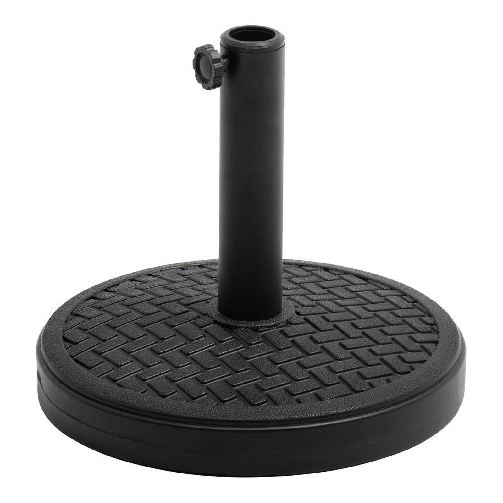 Modern Black Concrete and Steel Round Parasol Base