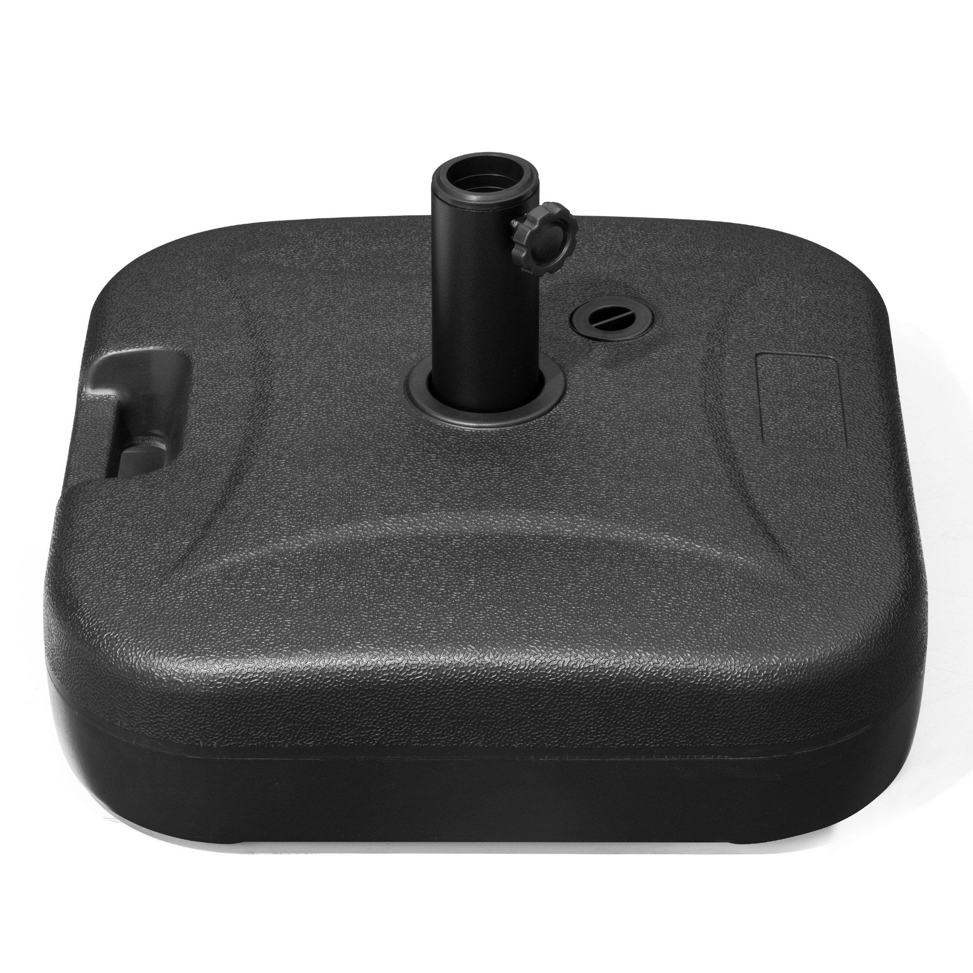 Shademobile Rolling Umbrella Stand and Accessory Table, Black