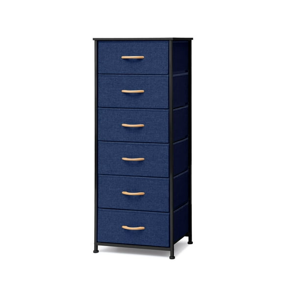 Pellebant 6 Drawers Vertical Dresser Storage Tower Chest, Blue