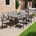 thumbnail image 1 of Pellebant 9 Pcs Gray Patio Set 8 Arm Chairs 1 Table with Umbrella Hole, 1 of 7
