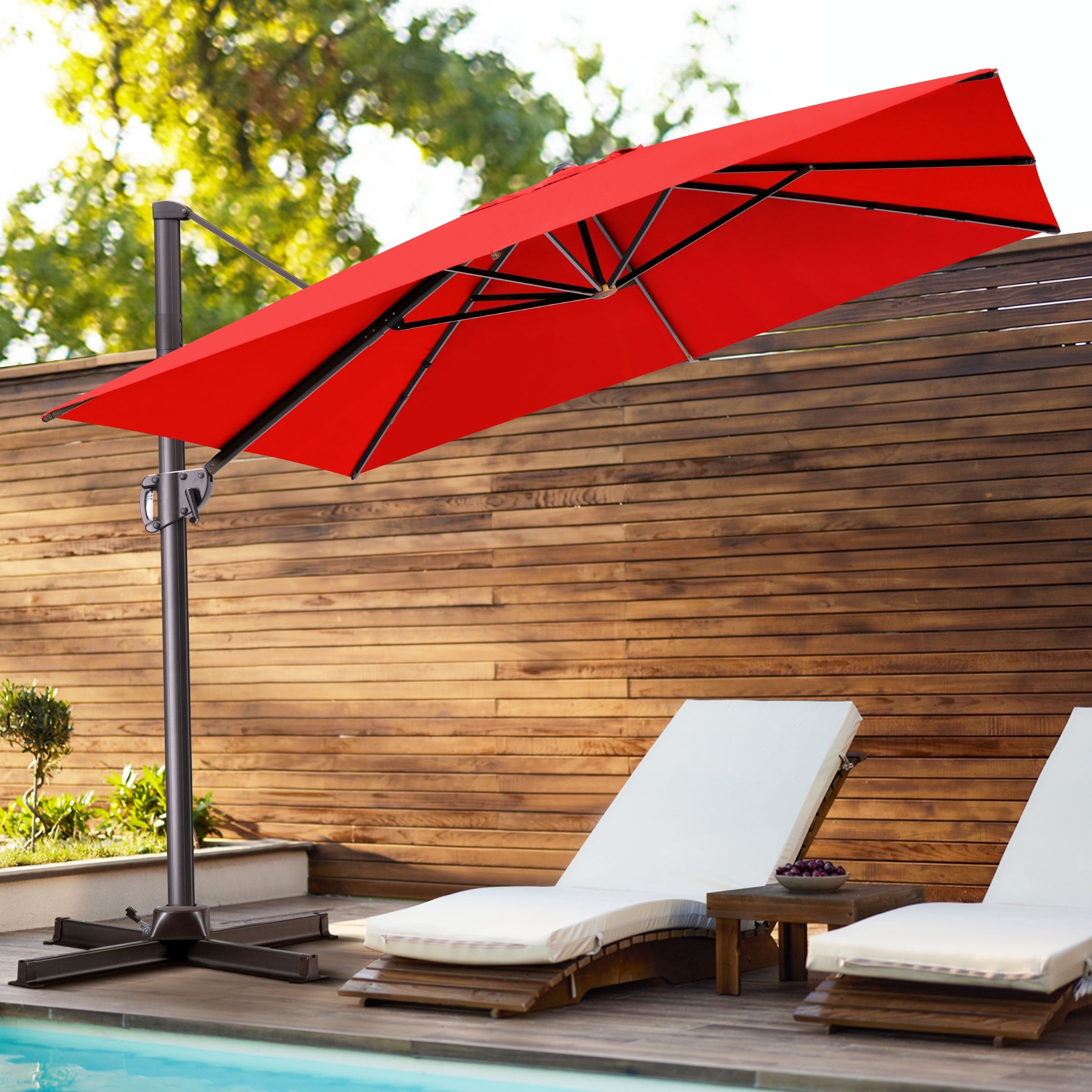 9 foot rectangular patio umbrella 35 Pellebant 9 ft. x 11 ft. Patio Cantilever Umbrella, Single Rectangle  Outdoor Offset Umbrella, Red