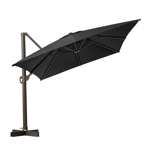 Pellebant 9 ft. x 12 ft. Rectangular Patio Cantilever Umbrella, Dark Gray