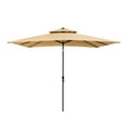 thumbnail image 1 of Pellebant 9 x 5 ft Patio Outdoor Umbrella Double Top Market Umbrella in Tan, 1 of 10