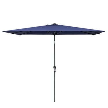 Pellebant 9 x 5 ft Patio Outdoor Umbrella Rectangular Double Top Market Umbrella in Blue