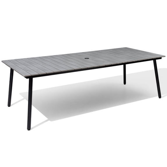 Pellebant 94" Aluminum Adjustable Outdoor Dining Table, Gray