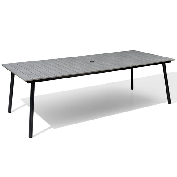 Pellebant 94" Aluminum Adjustable Outdoor Dining Table, Gray