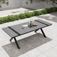 thumbnail image 1 of Pellebant 94" Outdoor Dining Table for 8-10, Aluminum Sturdy Frame with Umbrella Hole, Gray Wood-Grain Top, 1 of 4