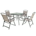 thumbnail image 1 of Pellebant Beige 5 Piece Outdoor Patio Dining Set with Umbrella Hole(4 Chairs & 1 Table), 1 of 6