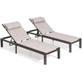 thumbnail image 1 of Pellebant Beige Aluminum Outdoor Adjustable Quilted Chaise Lounge Chair(Set of 2), 1 of 7