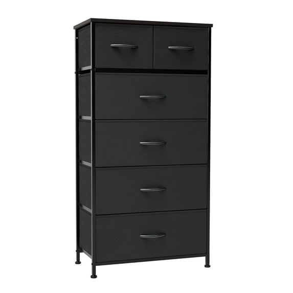 Pellebant Black 6-Drawer Dresser Chest Vertical Tower