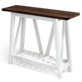 thumbnail image 1 of Pellebant Entryway Table Wood Console Table with Shelves Farmhouse Sofa Table,Brown Wash, 1 of 8