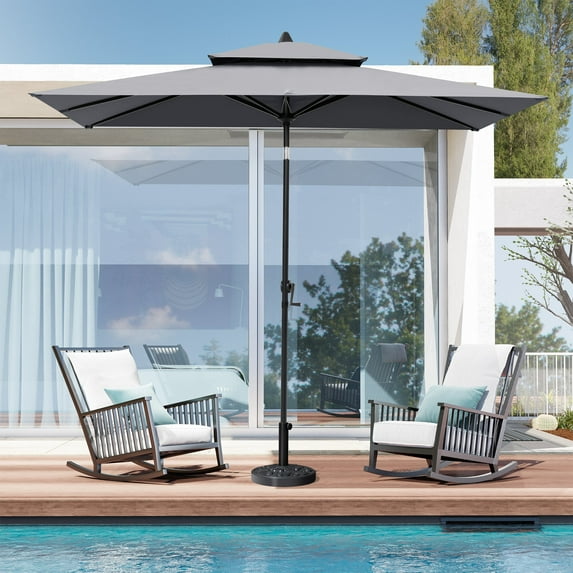 Pellebant Garden 9’ Rectangular Patio Umbrella with Push Button Tilt