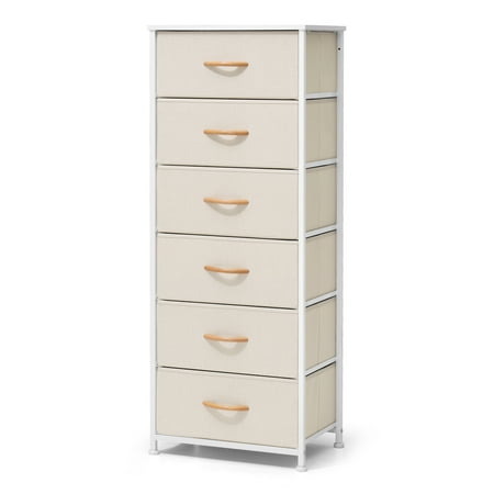 Pellebant Gray & Black 6 Fabric Drawers Vertical Dresser Storage Tower