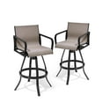 thumbnail image 1 of Pellebant Gray Outdoor Aluminum All-Weather Swivel Patio Bar Stools (Set of 2), 1 of 8