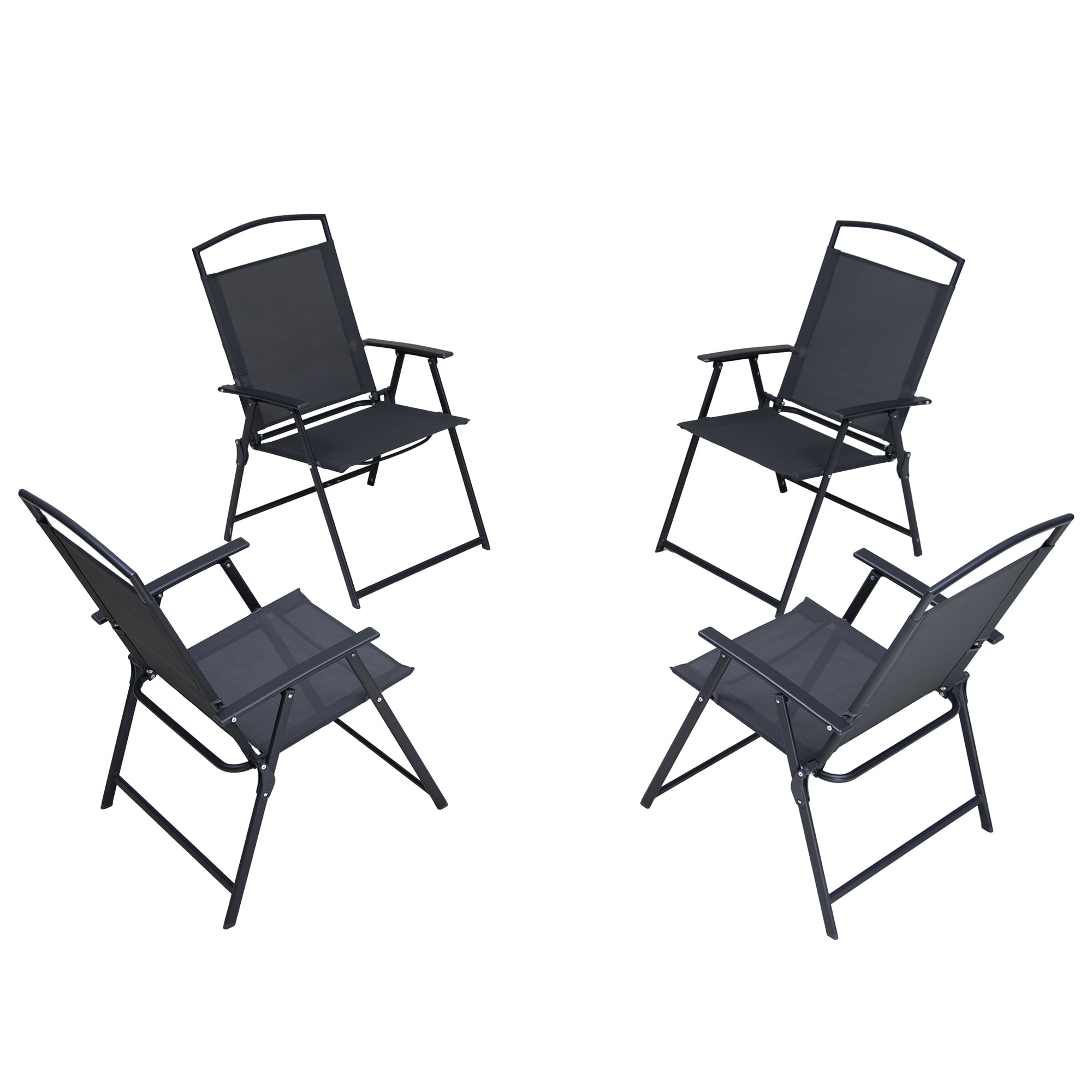 Pellebant Gray Patio Outdoor Folding Dining Chairs Set of 4