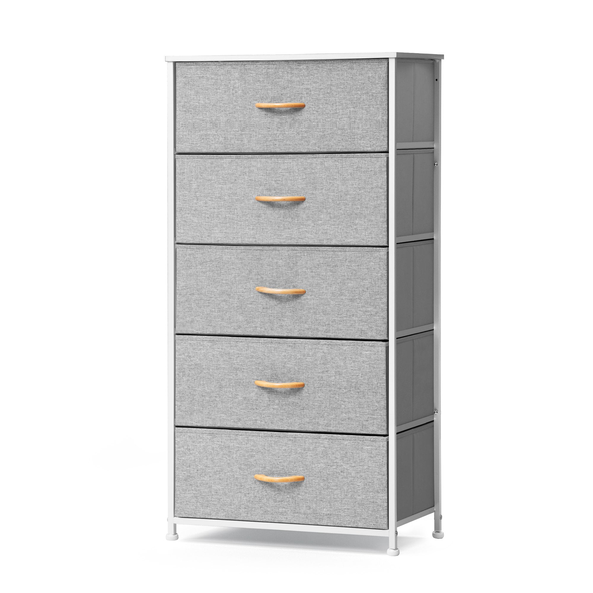 Pellebant Light Gray 5 Drawers Vertical Dresser Storage Tower