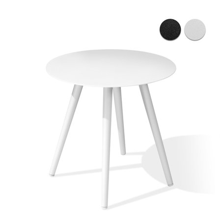 Pellebant Outdoor Aluminum Small Round Patio Side Table,White