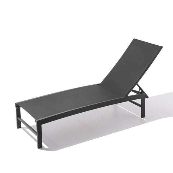 Pellebant Outdoor Chaise Lounge Aluminum Patio Adjustable Chair,Black