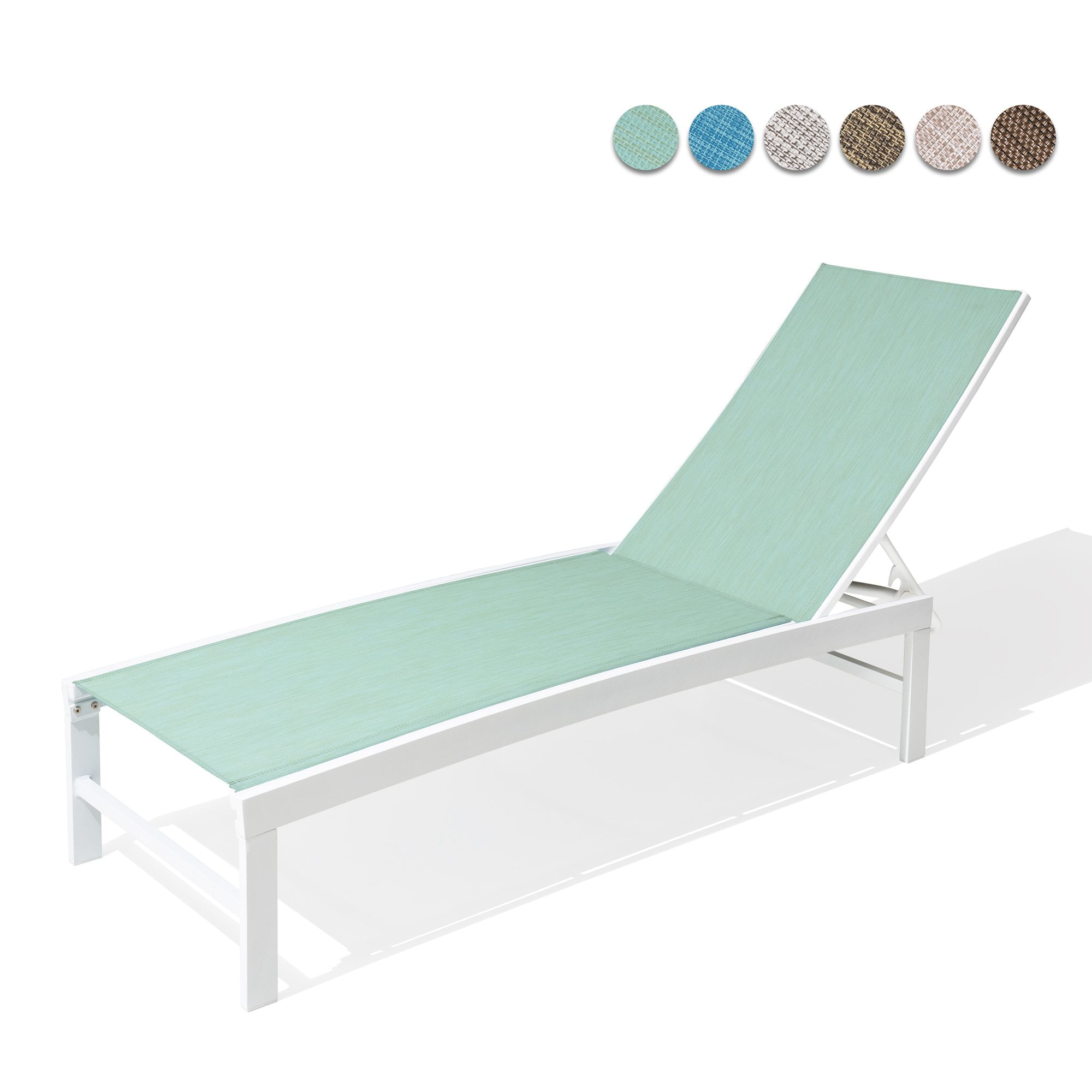 Adjustable Blue Aluminum Outdoor Chaise Lounge Chair