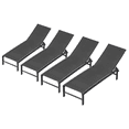 thumbnail image 1 of Pellebant Outdoor Chaise Lounge Chairs, 5-Position Adjustable, Set of 4, Black, 1 of 8
