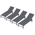 thumbnail image 1 of Pellebant Outdoor Chaise Lounge Chairs, 5-Position Adjustable, Set of 4, Dark Gray, 1 of 8