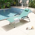 thumbnail image 1 of Pellebant Outdoor Chaise Lounge Patio Aluminum Folding Reclining Chair in Green, 1 of 8