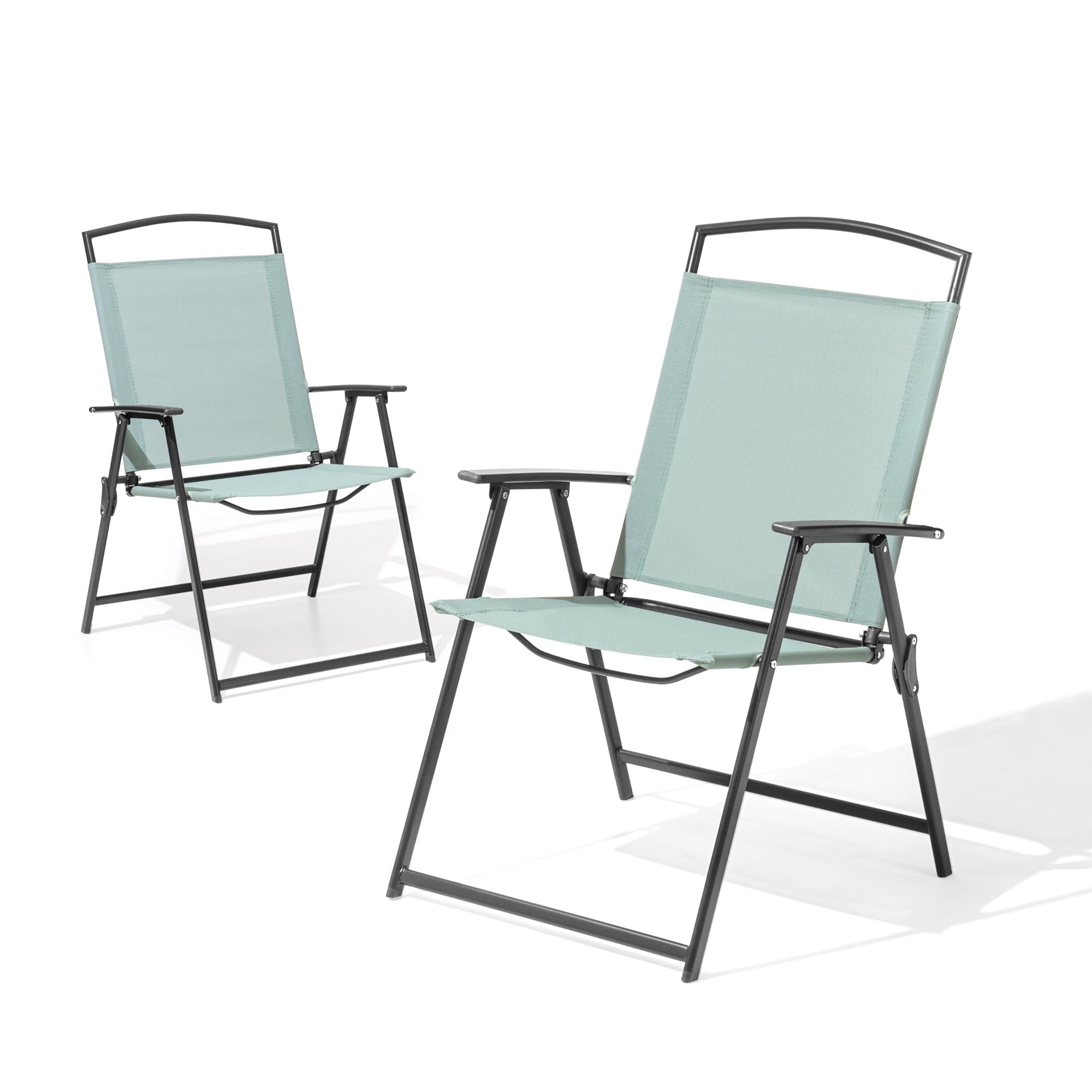 Pellebant Outdoor Dining Chairs Patio Folding Chairs Set of 2,Green