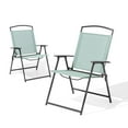 thumbnail image 1 of Pellebant Outdoor Dining Chairs Patio Folding Chairs Set of 2,Green, 1 of 7