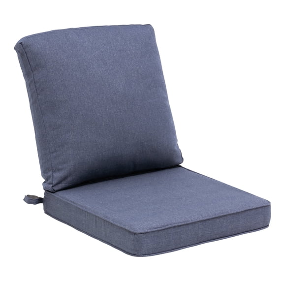 Pellebant Outdoor Seat Cushion Set 21 x 22 Inch Deep Seat & Back Cushion for Chair Sofa Couch, Blue