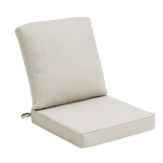 Pellebant Outdoor Seat Cushion Set 24 x 24 Inch Deep Seat & Back Cushion for Chair Sofa Couch, Off-white