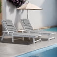 thumbnail image 1 of Pellebant Outdoor Set of 2 Chaise Lounge Cushions with Headrest for Patio Furniture,80"L x 26"W x 1"T Light Gray, 1 of 10