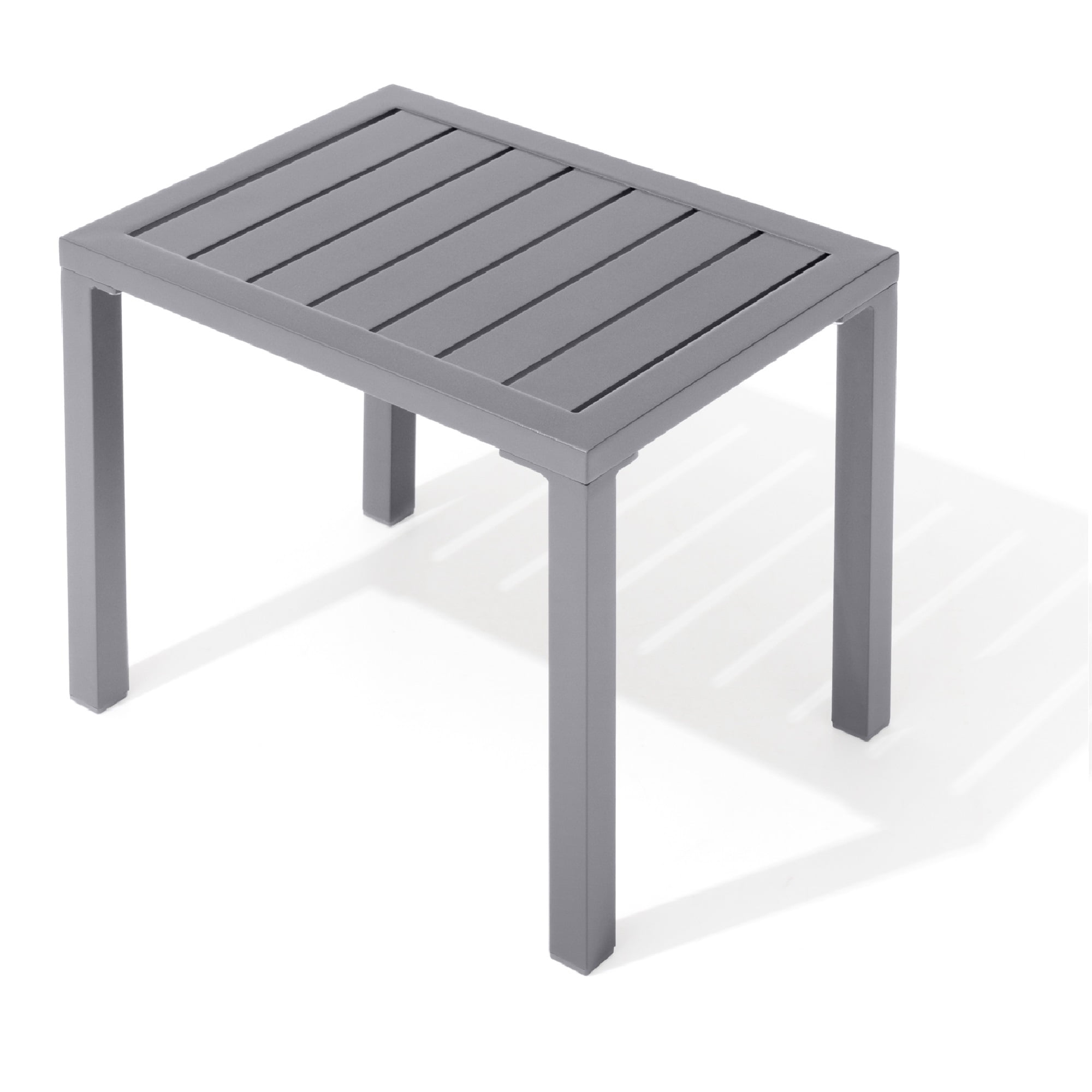 Pellebant Gray Aluminum Outdoor Patio Side Table