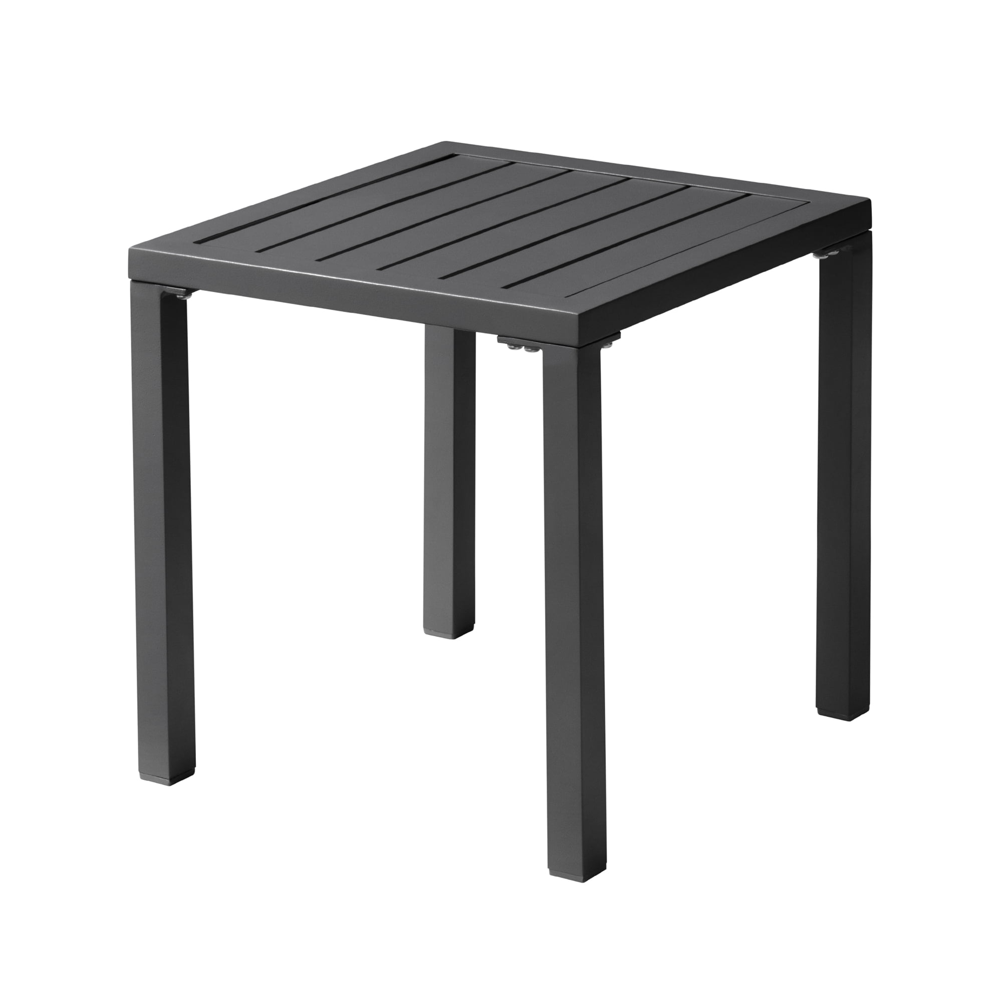Pellebant Outdoor Square Side Table Aluminum Small End Table in Black