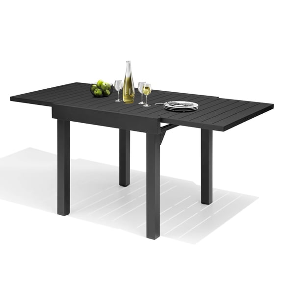 Pellebant Expandable Aluminum Outdoor Patio Dining Table for 4-6, Extendable 31" to 63", Weather-Resistant