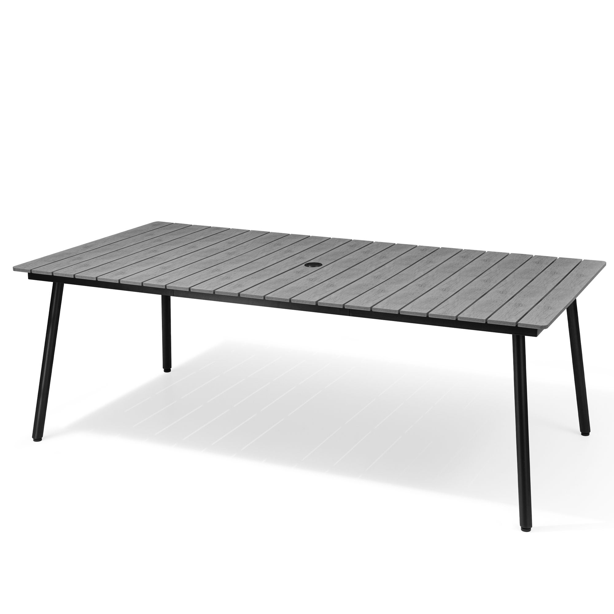 Pellebant 82in Outdoor Patio Dining Table, Rectangular WoodenLike Top