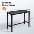 thumbnail image 1 of Pellebant  Patio Outdoor Bar Table Rectangle Pub Table Dining Table Black-42.91 inches, 1 of 5